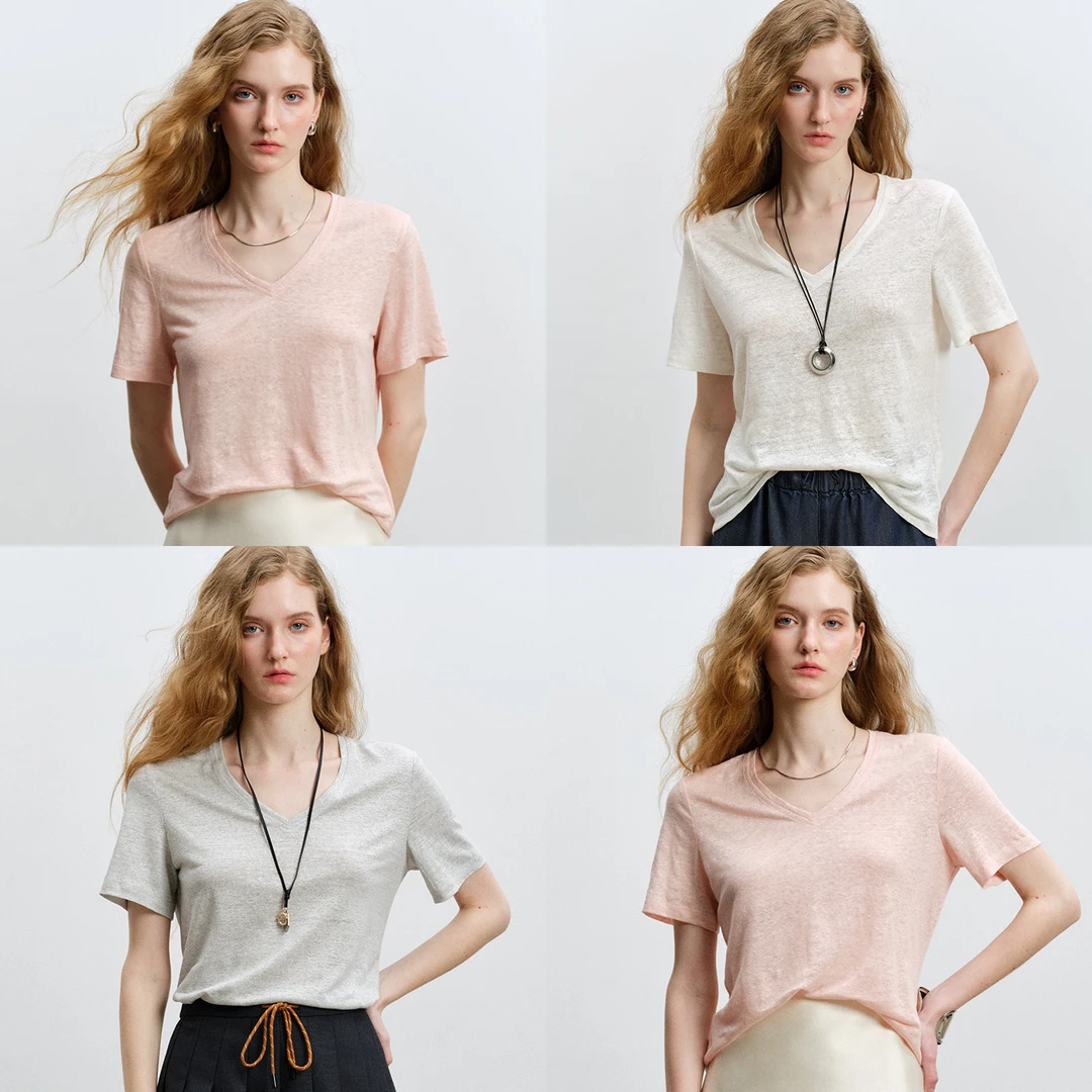 小岛微风王炸暴款/夏季B备~Maxma*天然亚麻短袖T050723/T031711