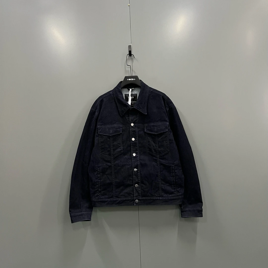 99新 FENDI/芬迪 ab915 017265 藏青色植绒夹克 56码