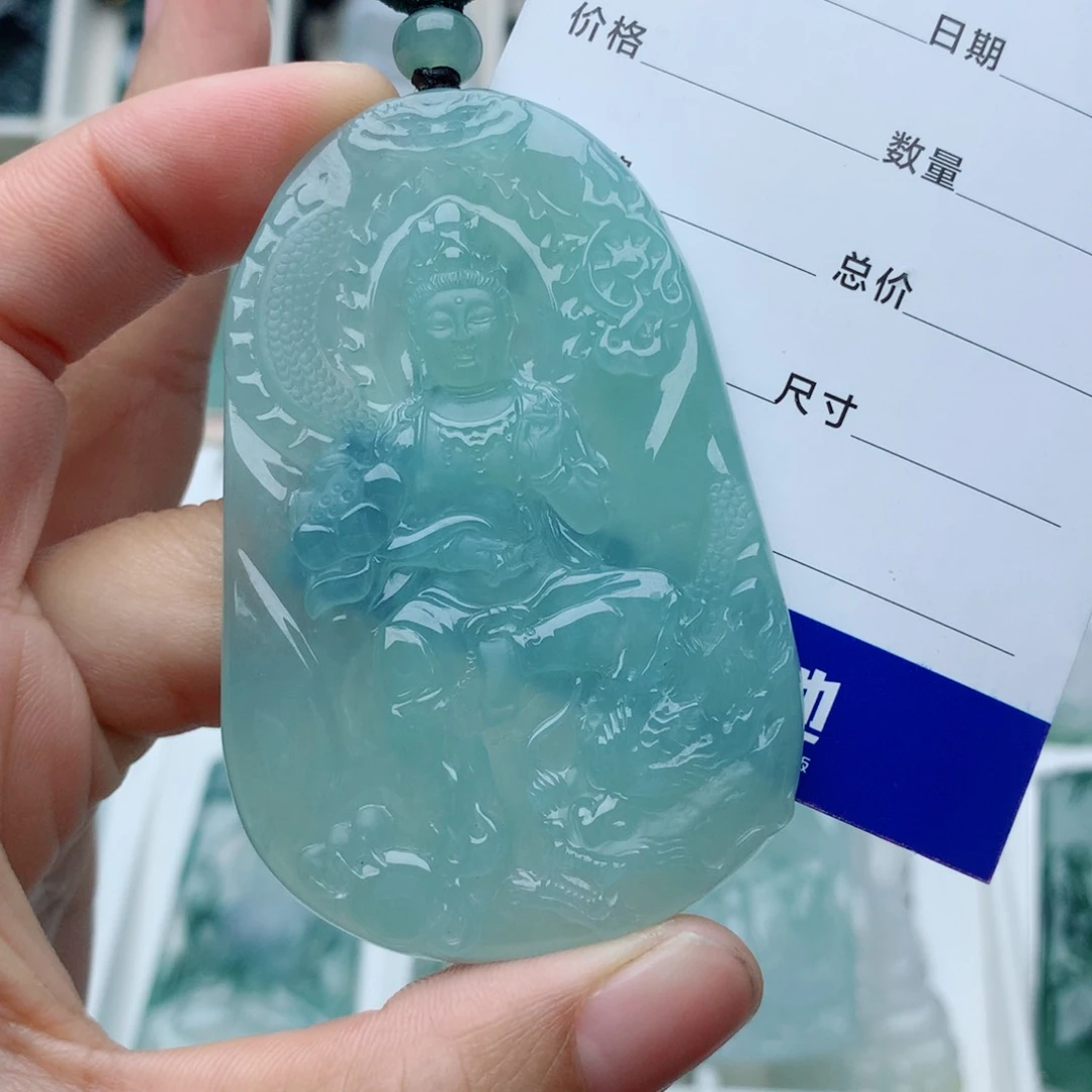 翡翠颈饰未镶嵌陌*人御龙观音