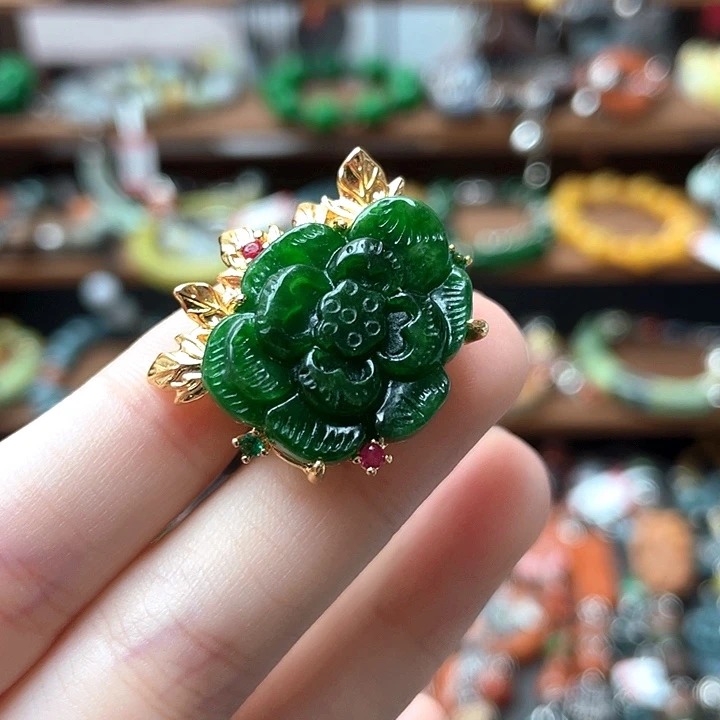 翡翠未镶嵌戒指饰品