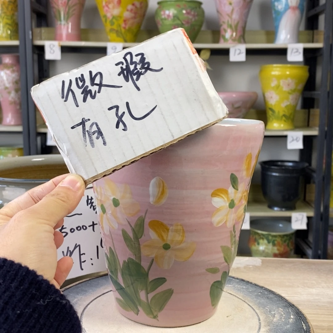 景德镇手工手绘陶瓷花盆