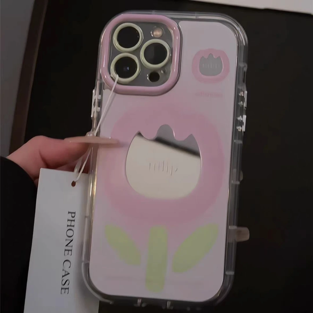 粉郁金香软壳镜适用于苹果手机壳iPhone华为VIVO小米OPPO荣耀IQOO