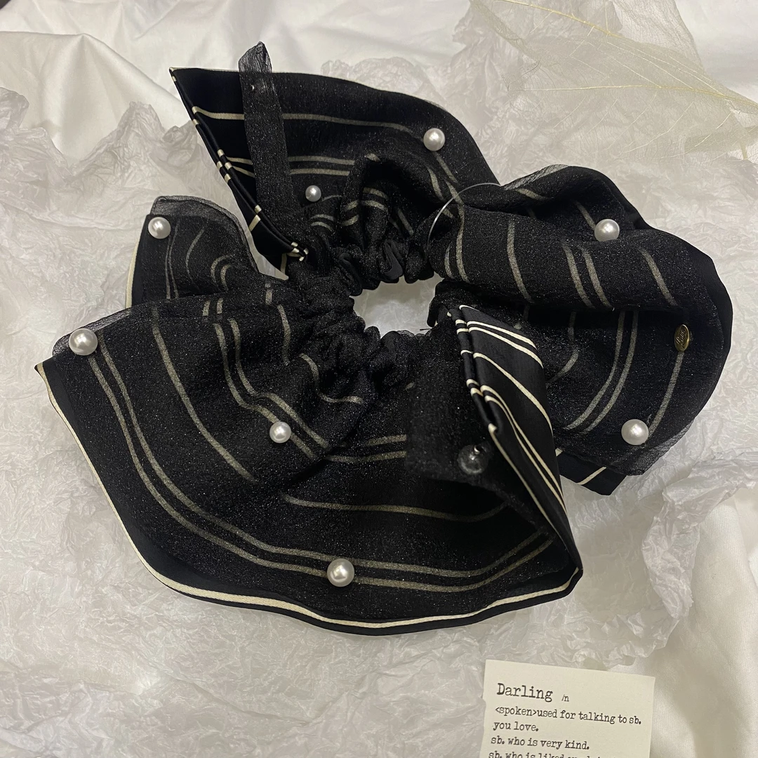 线条纱珠发圈 5549