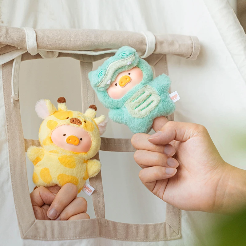 正版lulu猪盲盒动物派对森林剧场搪胶脸指尖挂件罐头小猪公仔手办