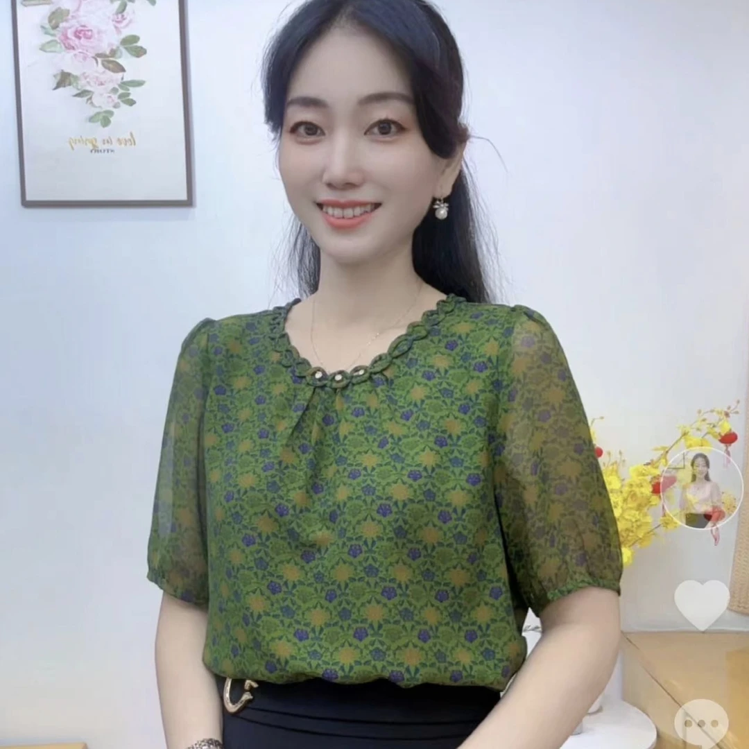 【慕妍推荐】商场同款精致女人味小衫显瘦碎花百搭小衫