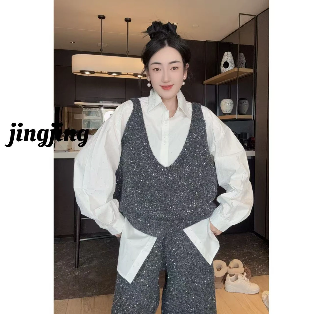 冬季新款休闲百搭亮片马甲（9933）不扎