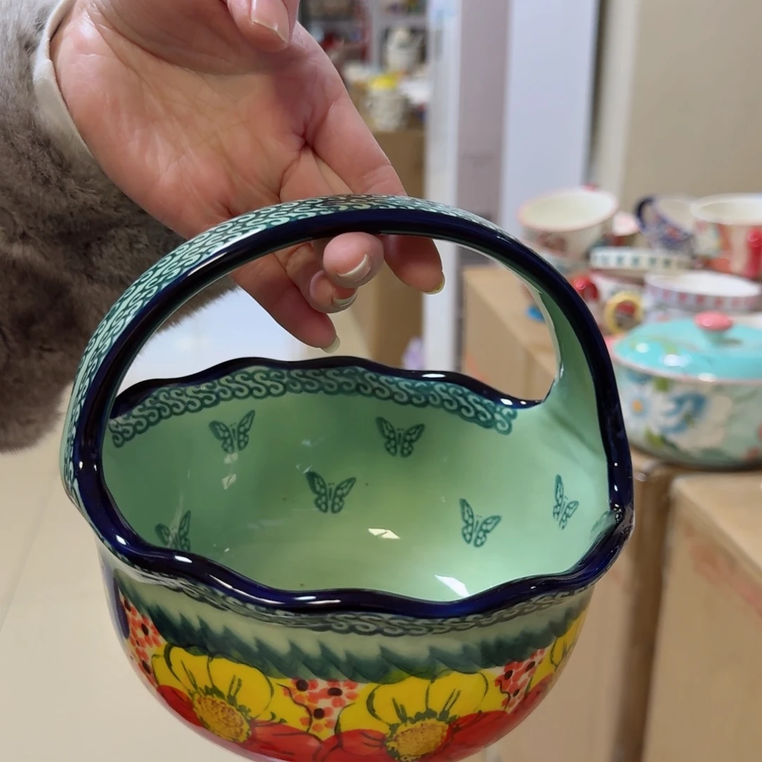 瓷片莫妮卡小提篮一只