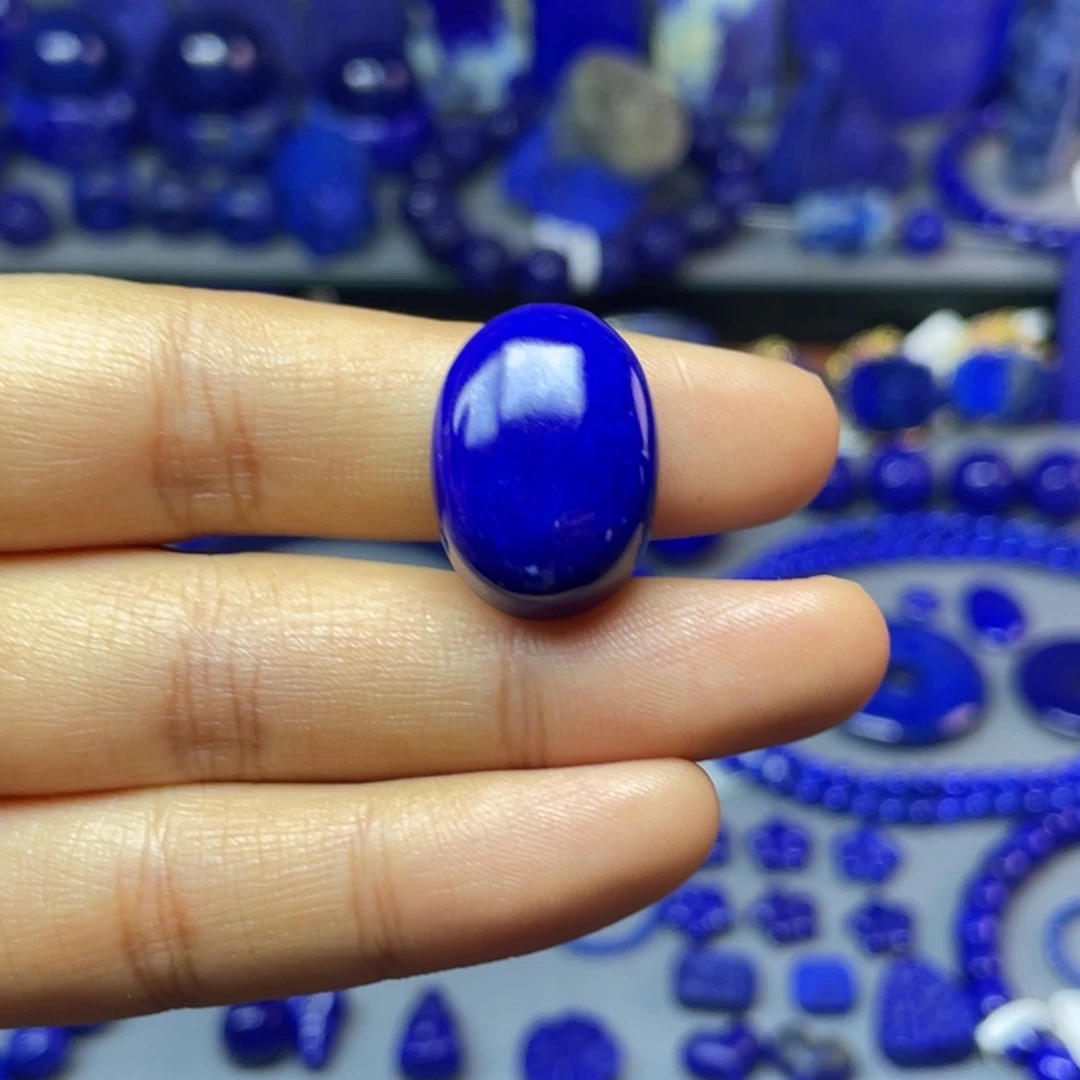 青金石未镶嵌15×20mm裸石蛋面配饰