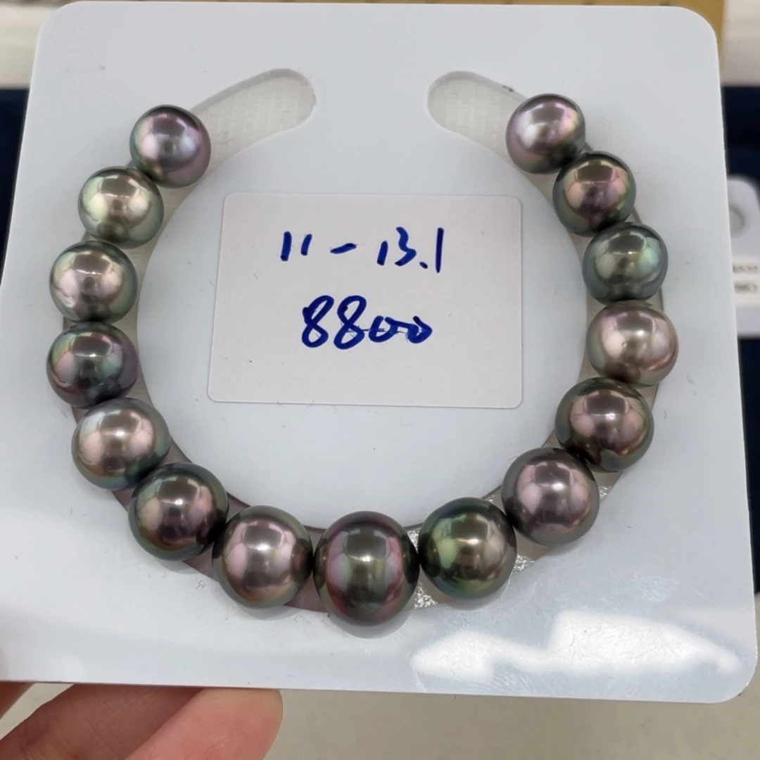 11-13.1大溪地手链裸珠海水珍珠未镶嵌