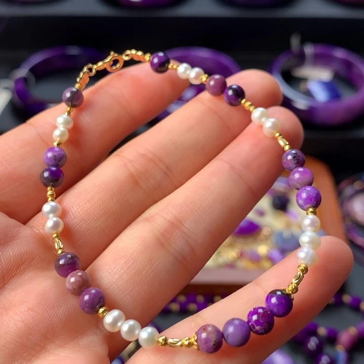 苏纪石（舒俱来）手链18K金镶嵌