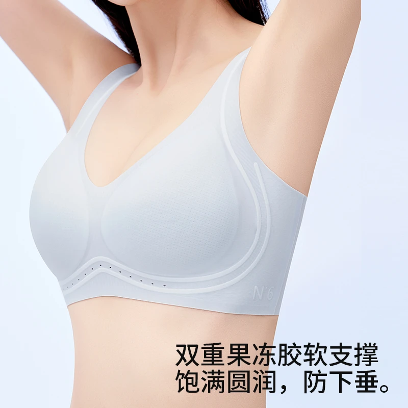 冰丝凉感夏季薄款无痕软支撑防下垂2025新款小胸聚拢女士内衣