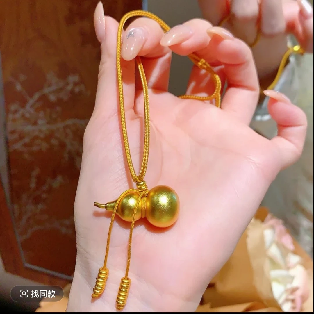 铜合金吊坠 铜合金项链 复古宫廷编绳福禄吊坠新中式个性独特葫芦