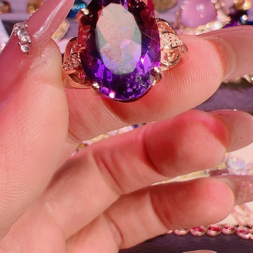 紫晶紫水晶银S925镶嵌