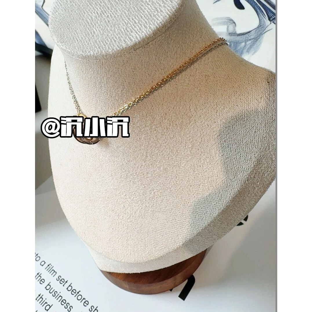 铜合金项链 【C家三色圆饼】高级精工气质男女通用百搭简约项链K07