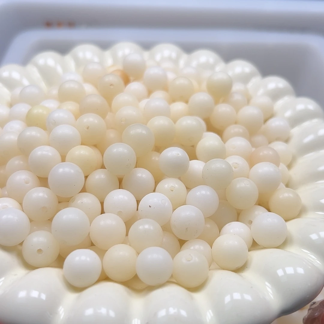 手串菩提根/象牙果微瑕卡10奶白圆200颗