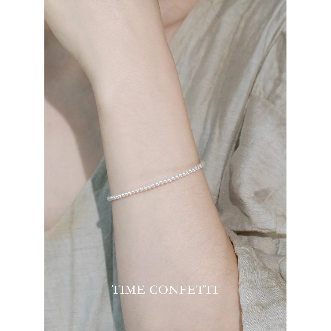 925银手链 镀K金【孙二娘】拍不悔-简约通勤气质珠珠手链TC 6369