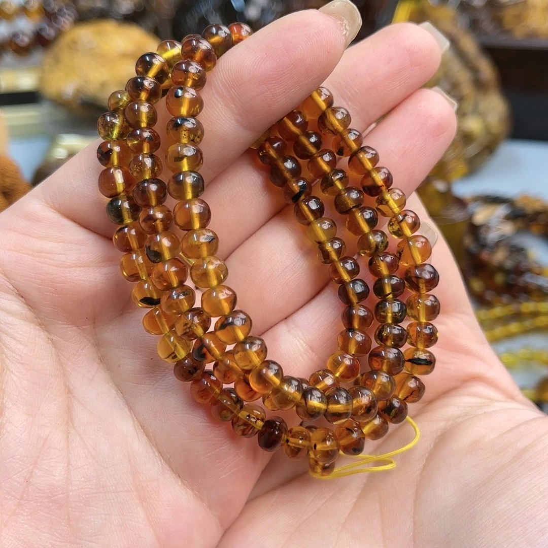 琥珀手链未镶嵌6m抚顺琥珀金珀108