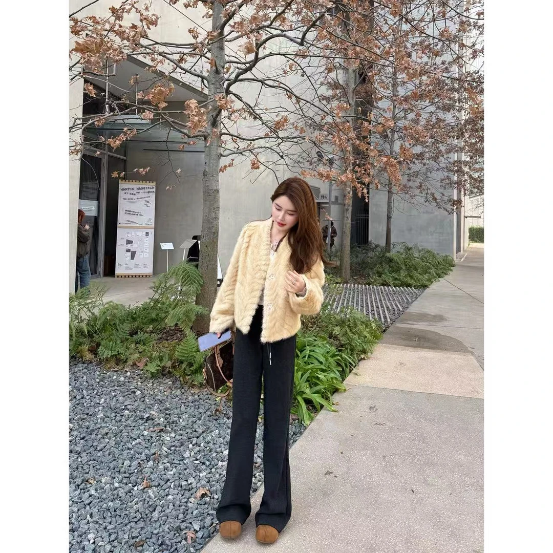 【设计感韩系毛毛外套】小允姐姐2025新款气质时尚外套