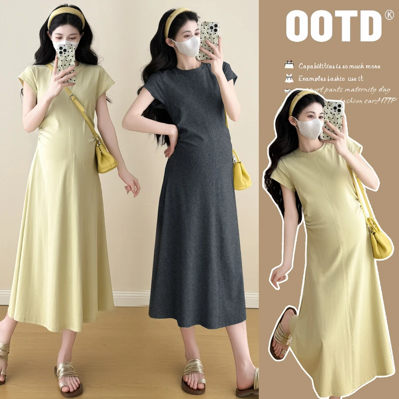 【酥酥】小个子2025夏季新款孕妇连衣裙大码宽松中长款夏款气质裙子