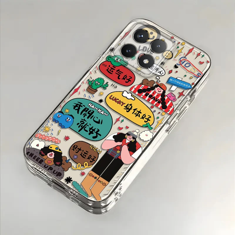 开心女孩适用红米K70手机壳红米K70pro防摔K70E全包至尊硅胶软女