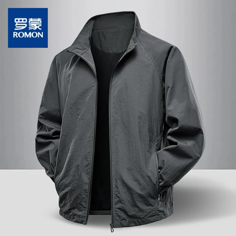 罗蒙皮肤衣2025新款休闲外套春秋款男款工装宽松男士潮流时尚风衣