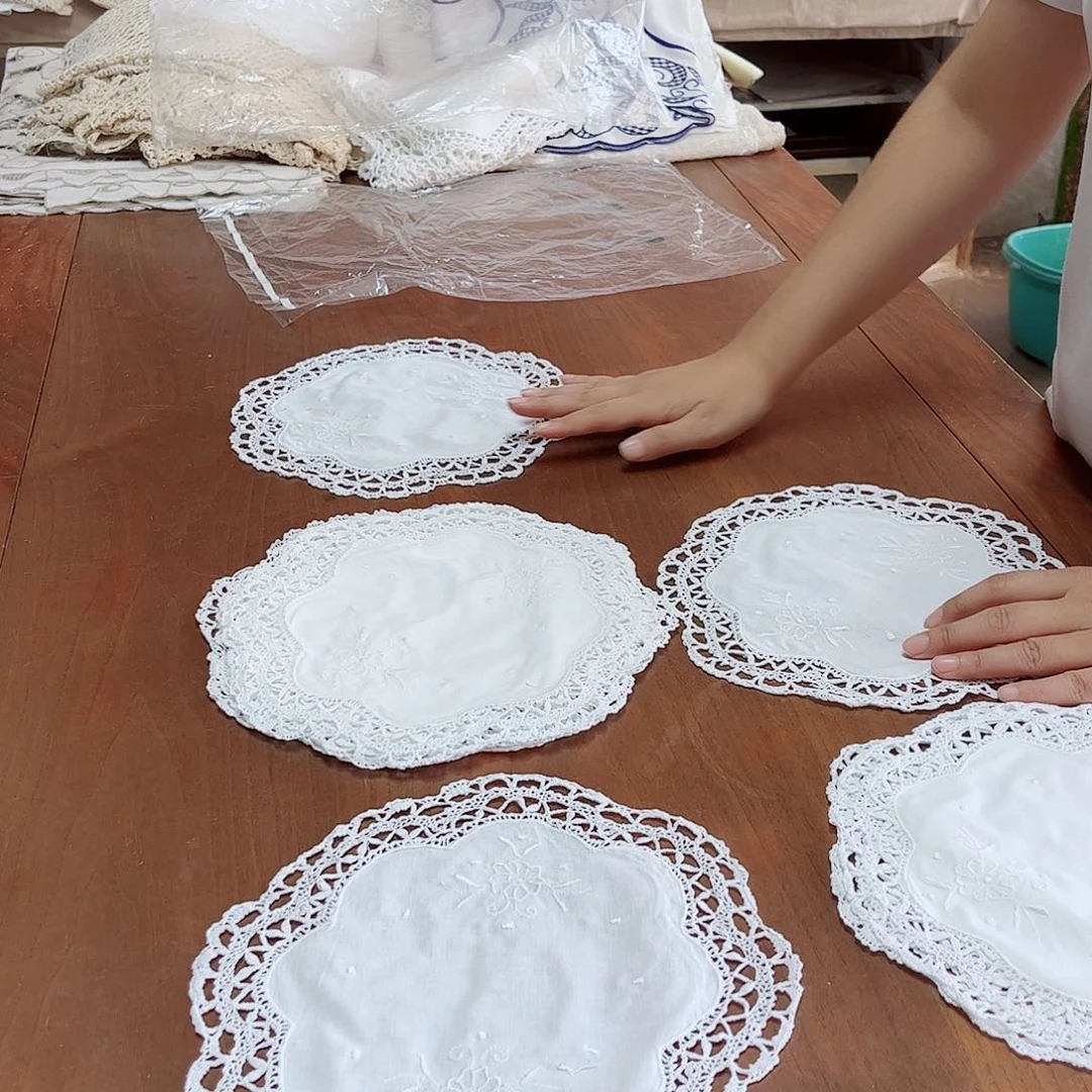 毛绒亚麻棉135-6个24厘米圆