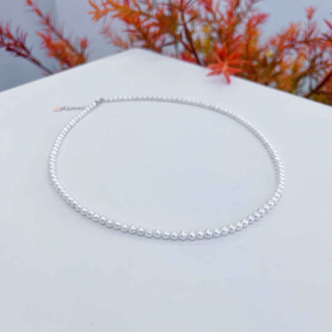 【晓艾珍珠】 淡水小米baby项链 3-4mm S925银 E02
