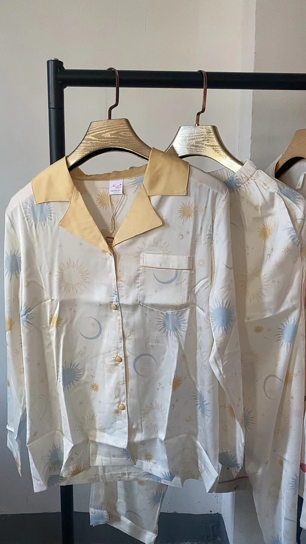 女士睡衣女春秋冰丝青年家居服套装