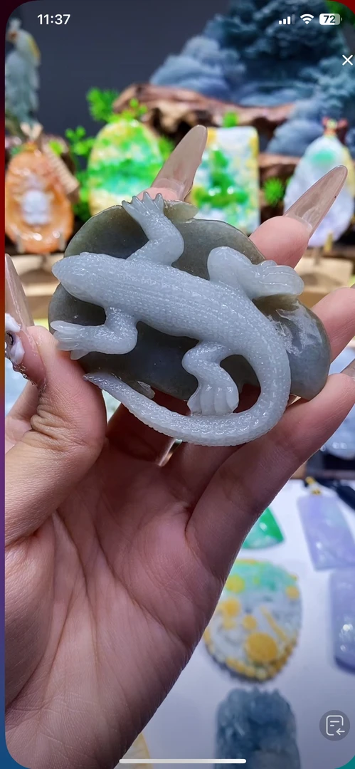 翡翠挂件毛货抛光一物一证