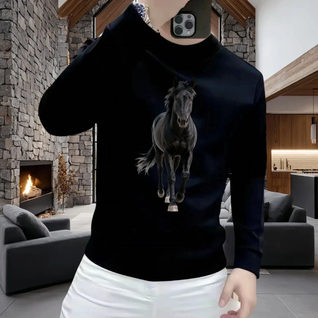 潮牌秋冬季百搭长袖卫衣男休闲痞帅时尚潮流印花加绒加厚圆领上衣