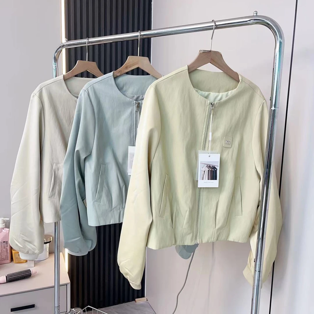 2506拼接2025新款外套泡泡袖时尚百搭休闲运动气质