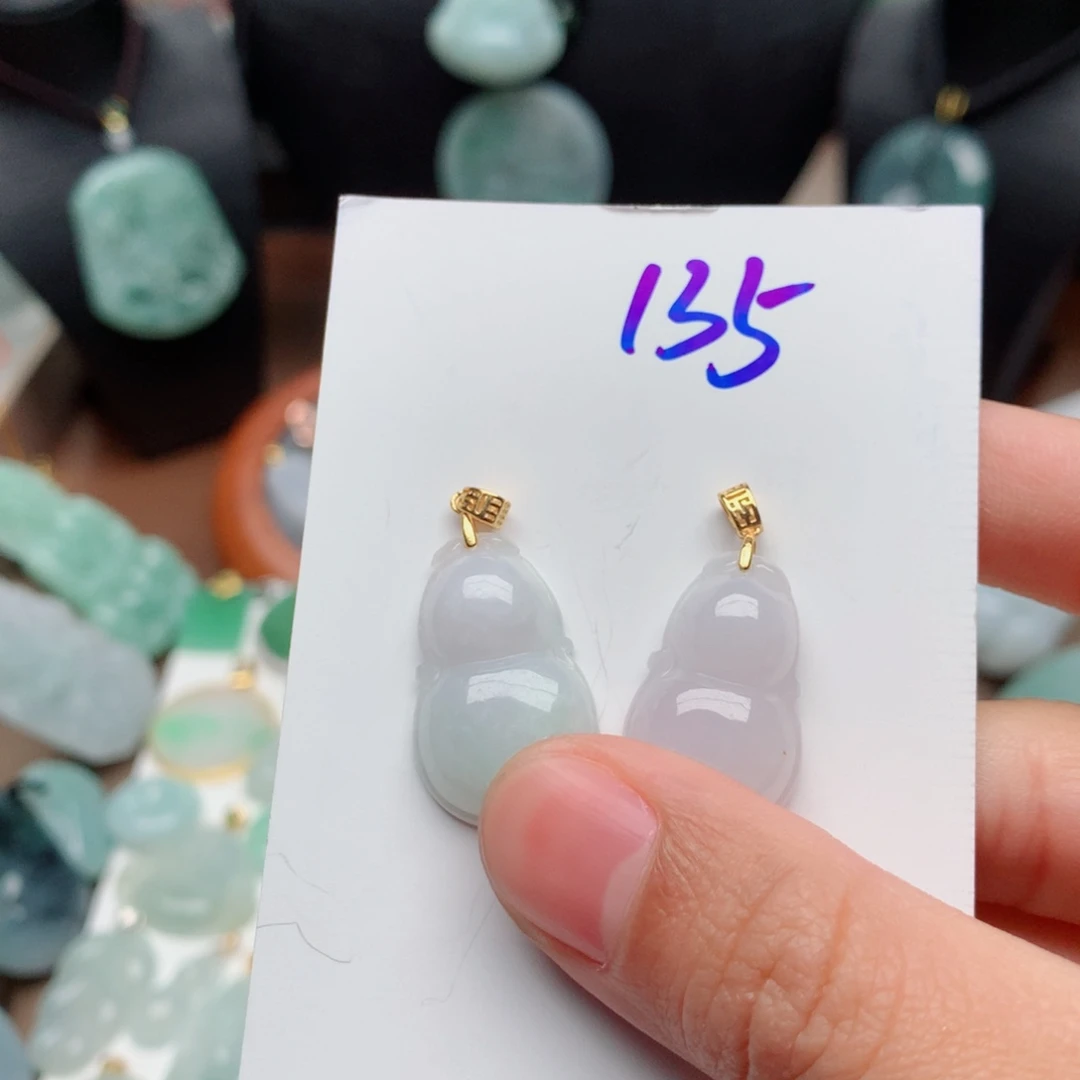 翡翠颈饰银S925镀金镶嵌吊坠