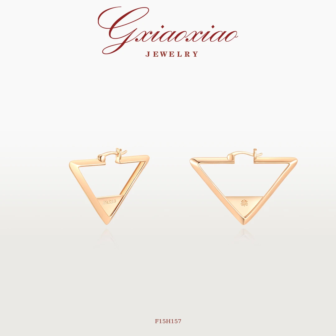 G XIAOXIAO 镀K金 时尚气质设计师款高级百搭三角形耳环 F15H157