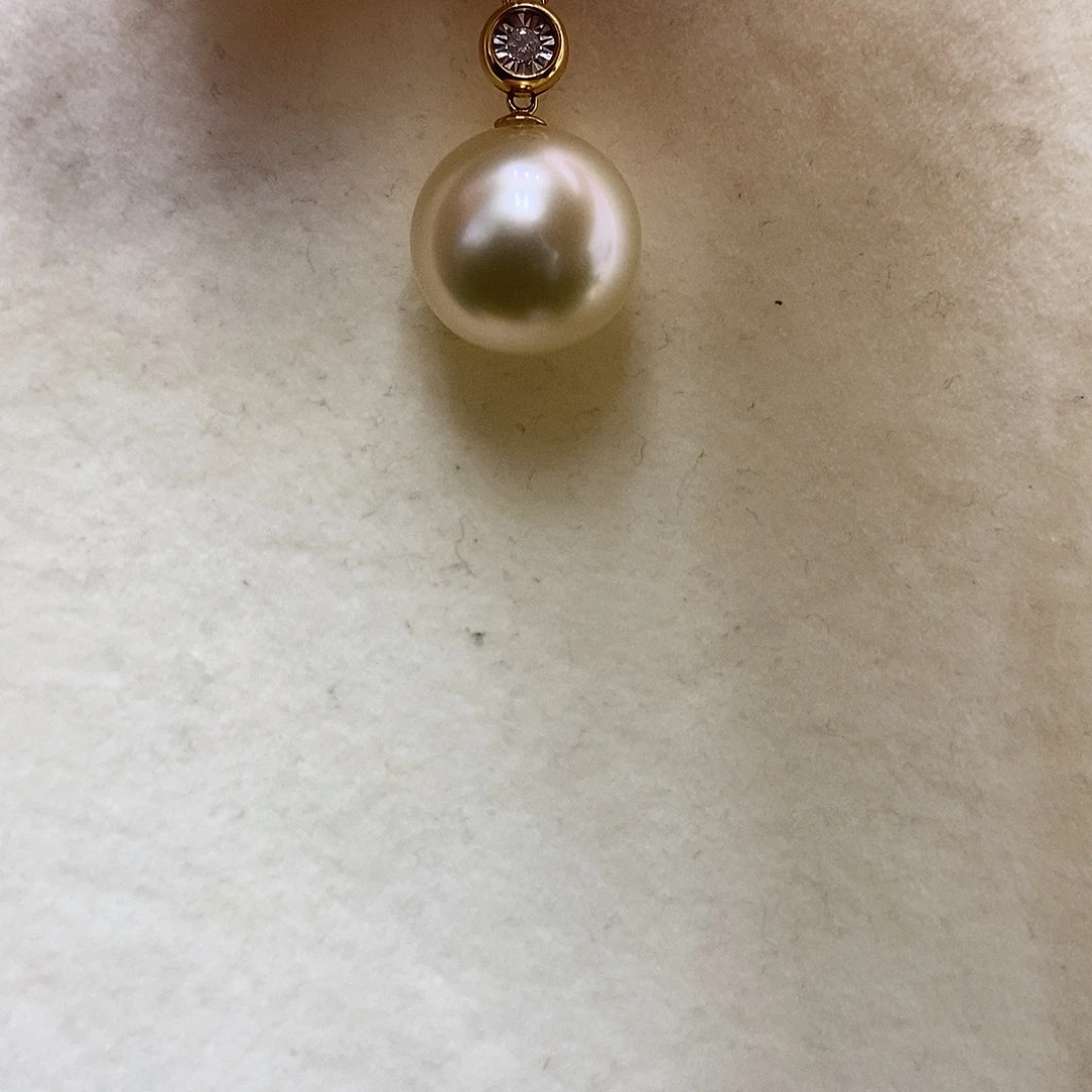 吊坠(不含链)海水珍珠18K金镶嵌