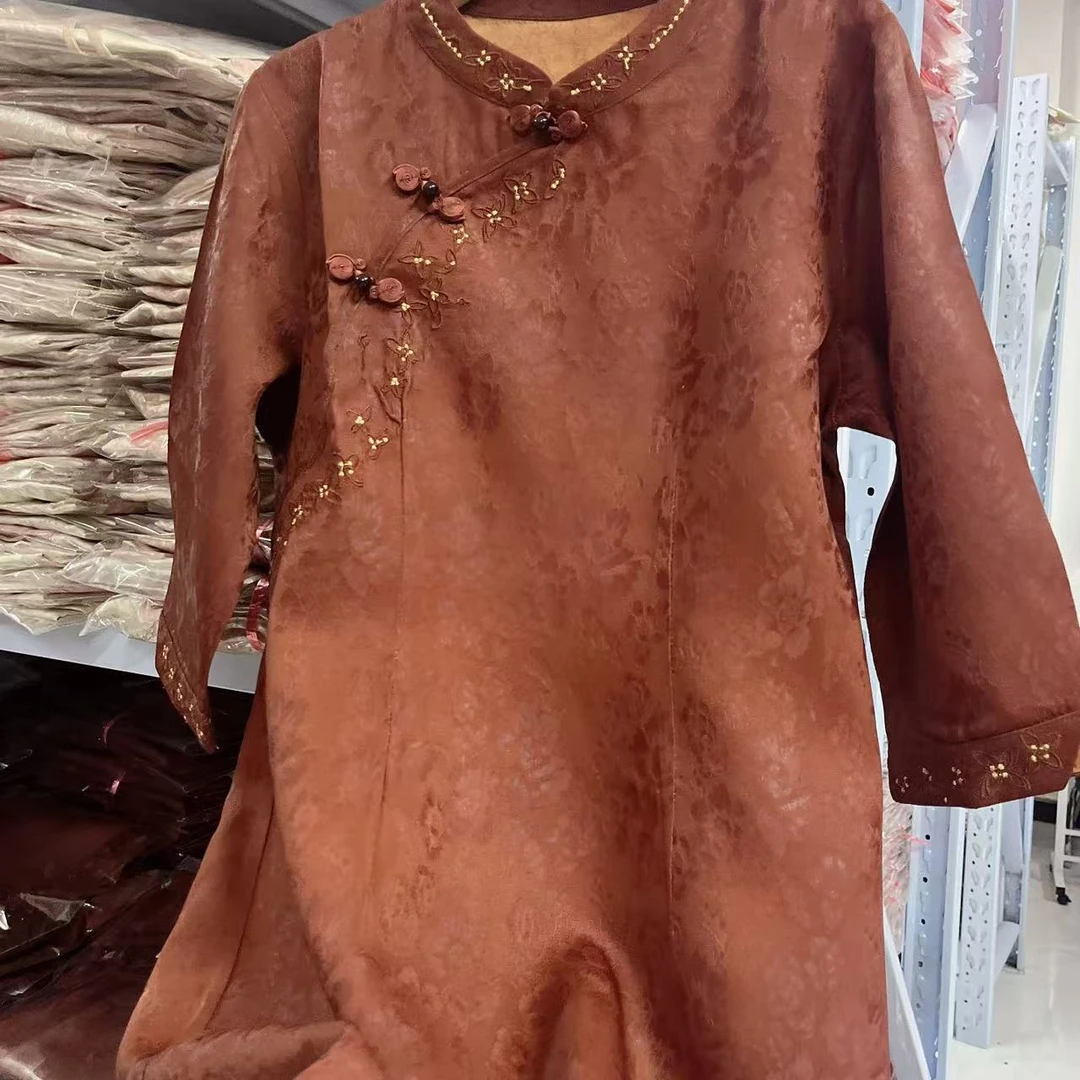 新中式改良旗袍连衣裙宽松连衣裙-5327