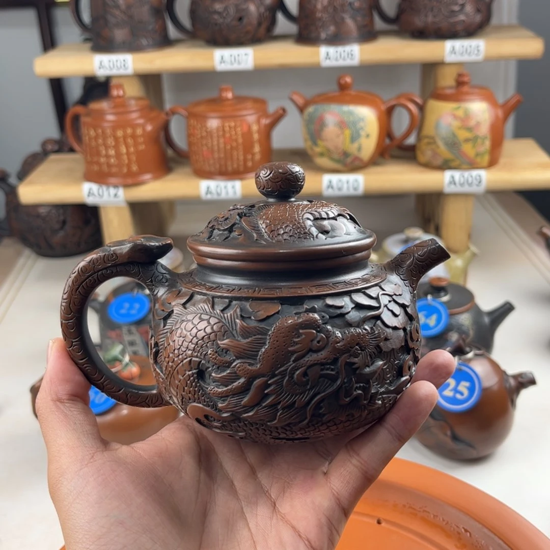 壶280cc 建水紫陶全手工制作，老匠人传承手艺