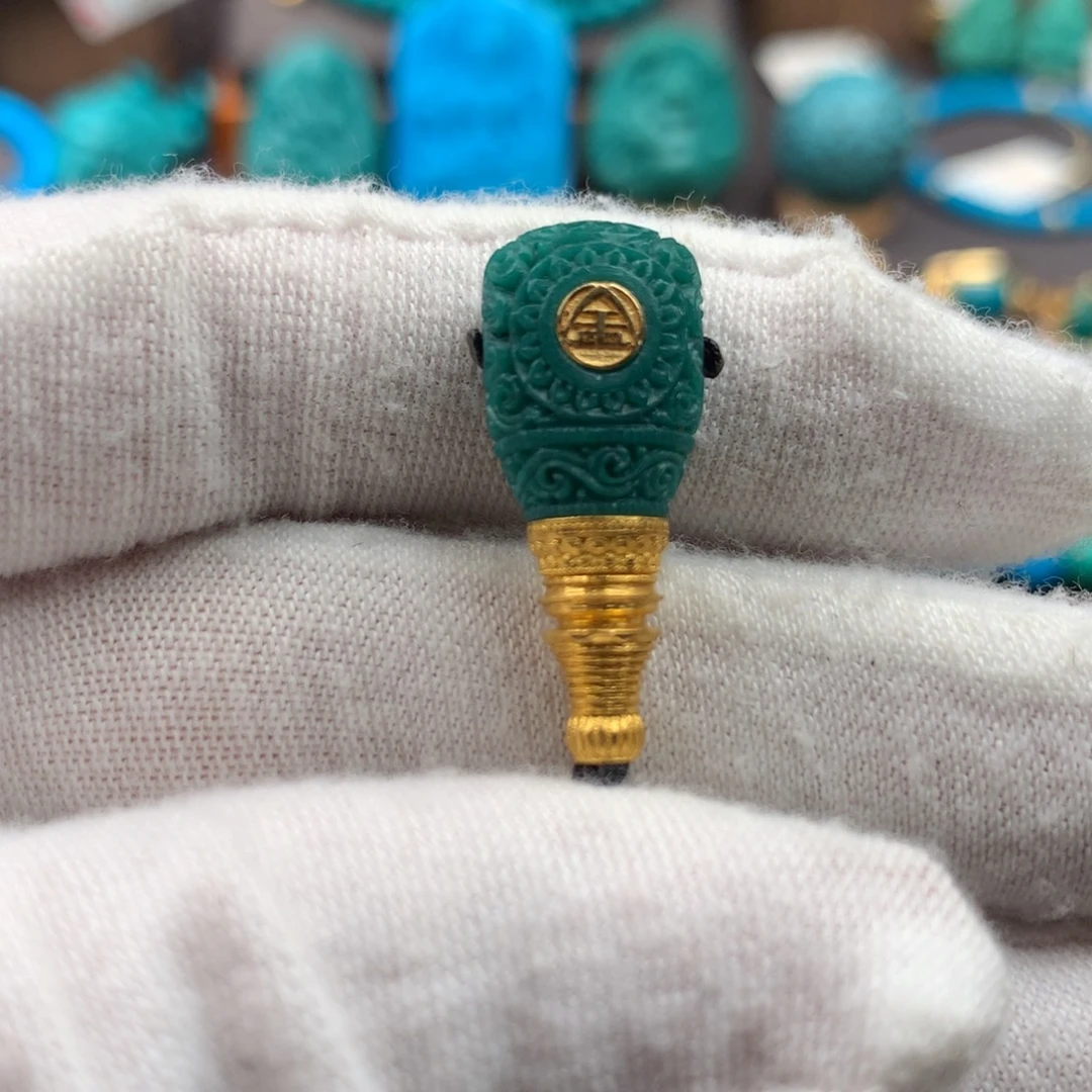 绿松石足金镶嵌发饰10*9mm