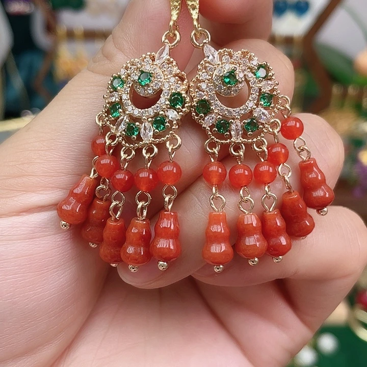 合金耳饰玛瑙/玉髓