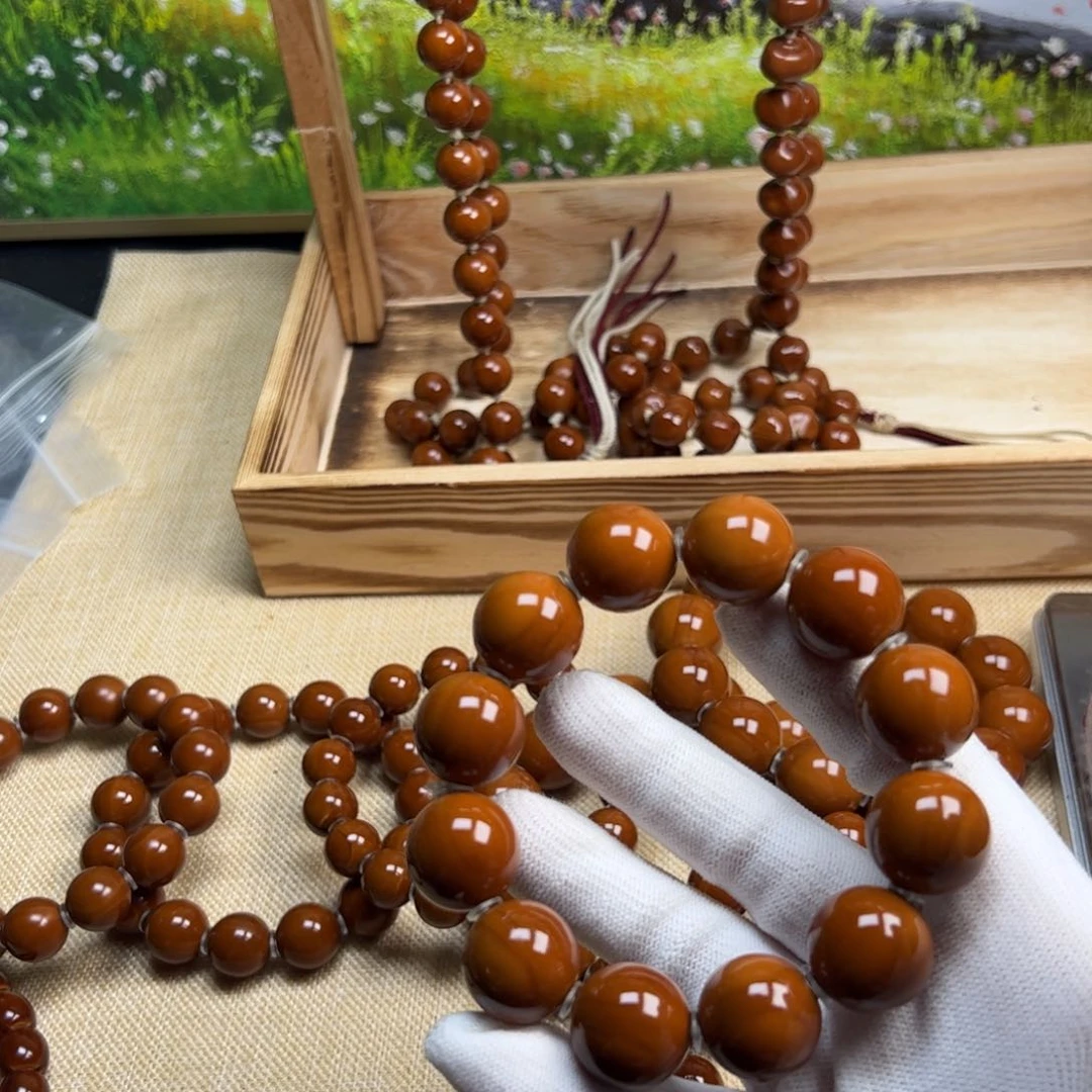 手串/手链橄榄核时**记1.85树王水晶微上色