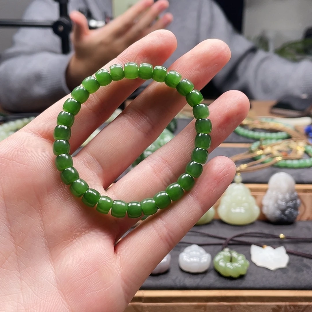 特***婷和田玉（碧玉）未镶嵌手串