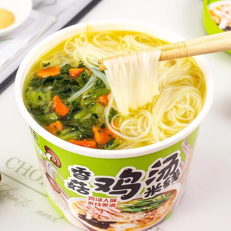 新货文玉香菇鸡汤味米线清真米线冲泡型细米线网红香辣牛肉米线冲