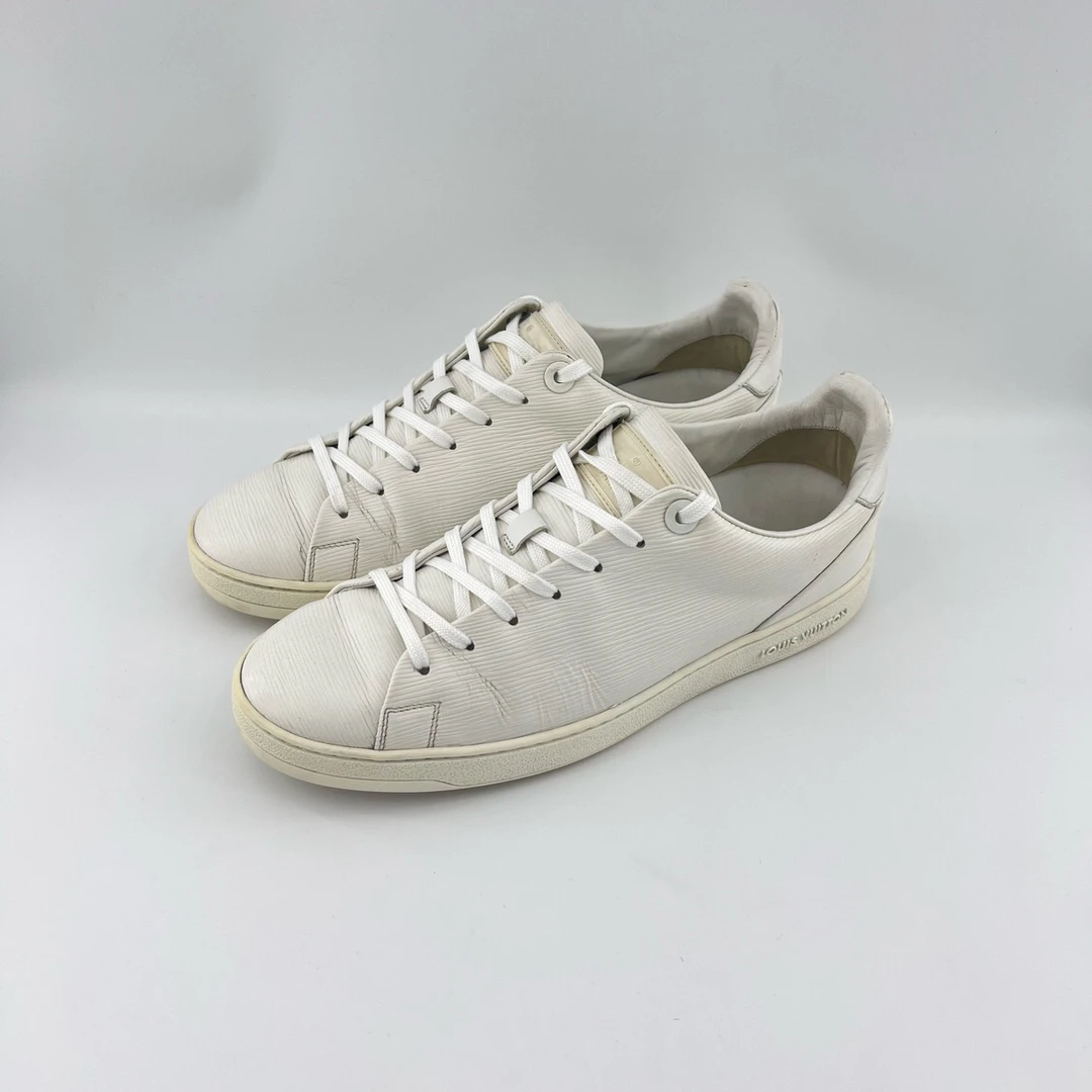 95新 LouisVuitton/路易威登 40.5码/白色水波压纹板鞋/12612673