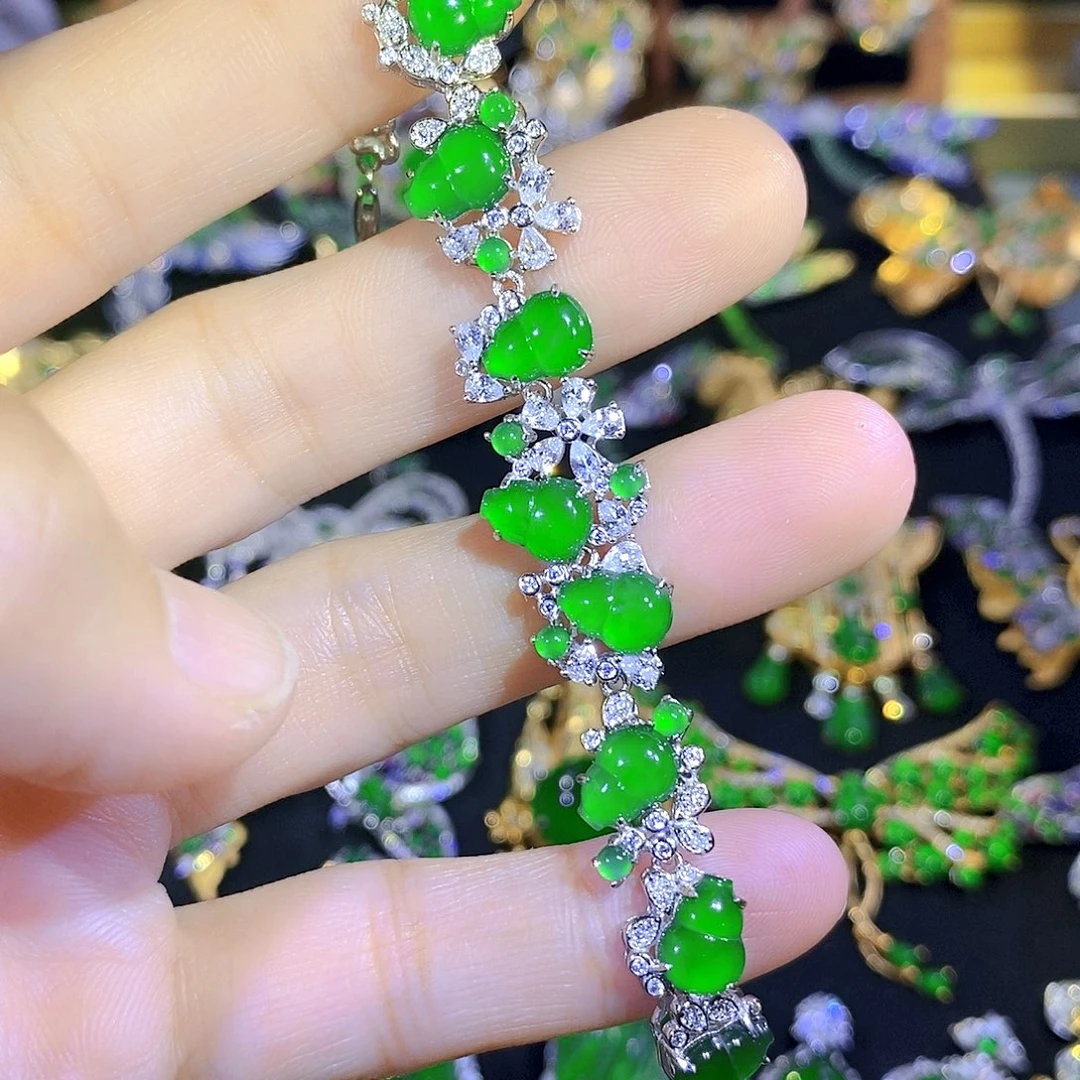 吊坠(不含链)银S925镶嵌翡翠