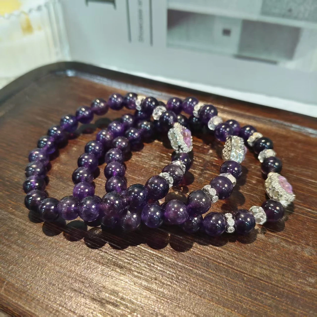 [书记甄选]天然原创紫水晶单圈手链多样性发一件 约7mm 7251DX