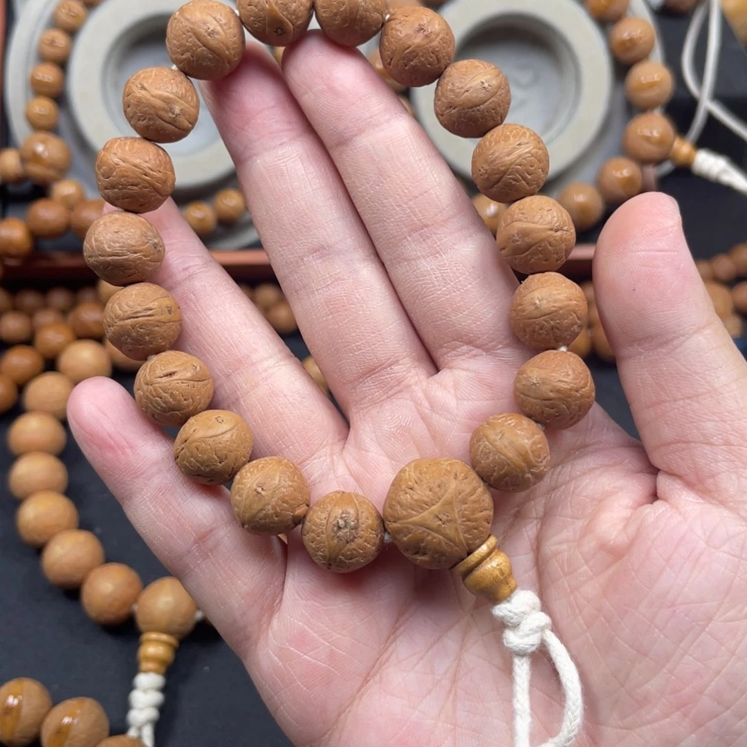 手串凤眼菩提L69-K03凤眼菩提12+同树红皮厚皮壳