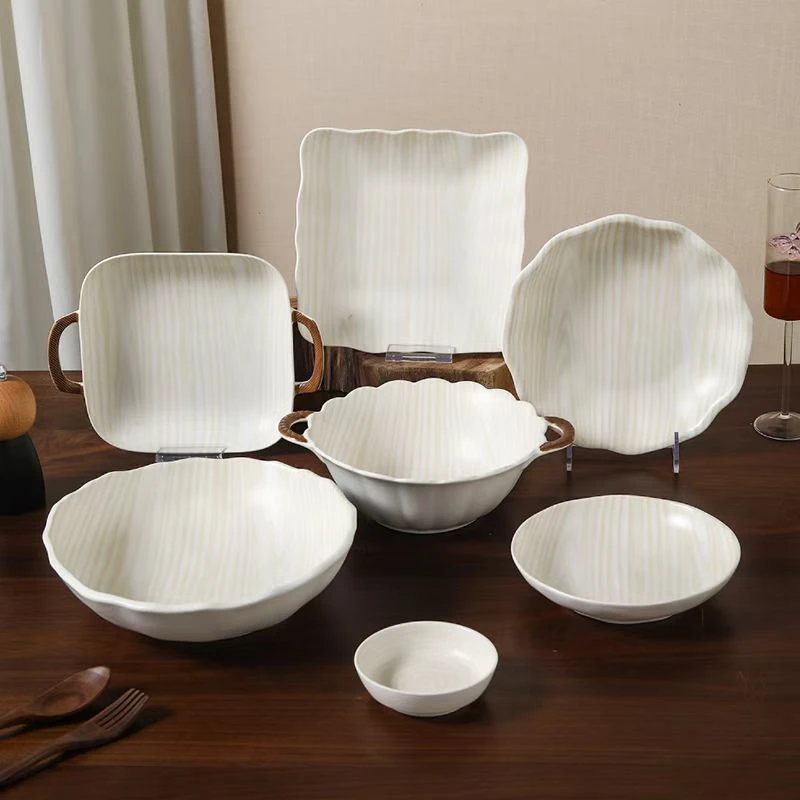 千顺釉下彩餐具(年轮散件)洗碗机微波炉能用