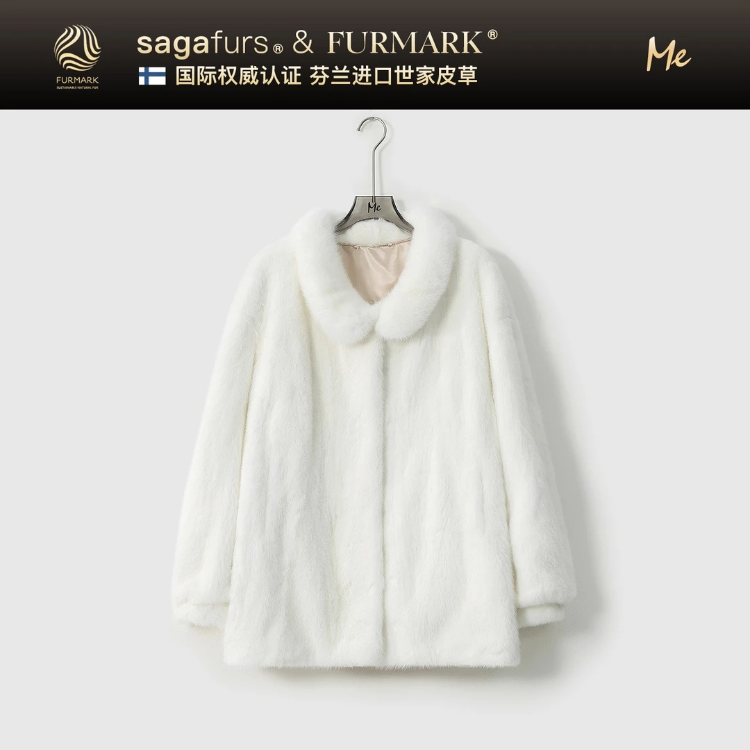 ME【芬兰进口SAGA阿尔卑斯原色水貂（抽刀）】御寒皮草外套MESA4652