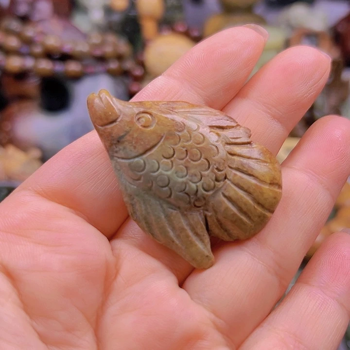 岫岩河磨玉（透闪石质玉）未镶嵌吊坠(不含链)