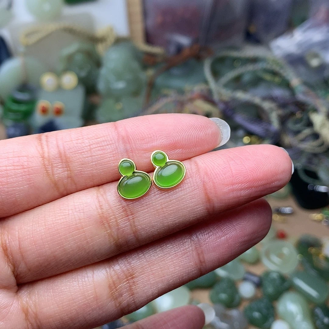 和田玉银S925镀金镶嵌颈饰