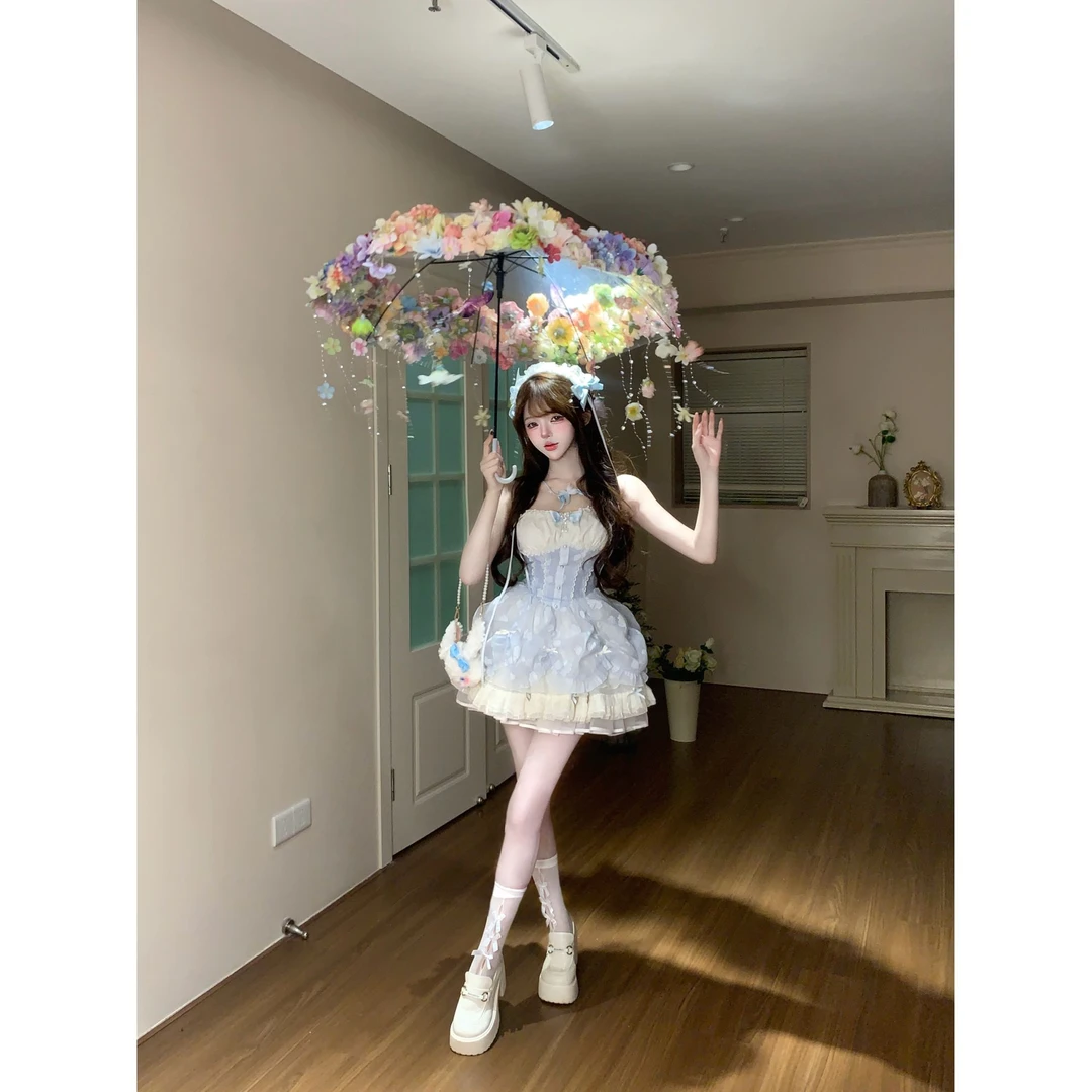 瑞茜·威瑟斯 XXXX 夏季甜美女仆风收腰显瘦连衣裙 R9240D